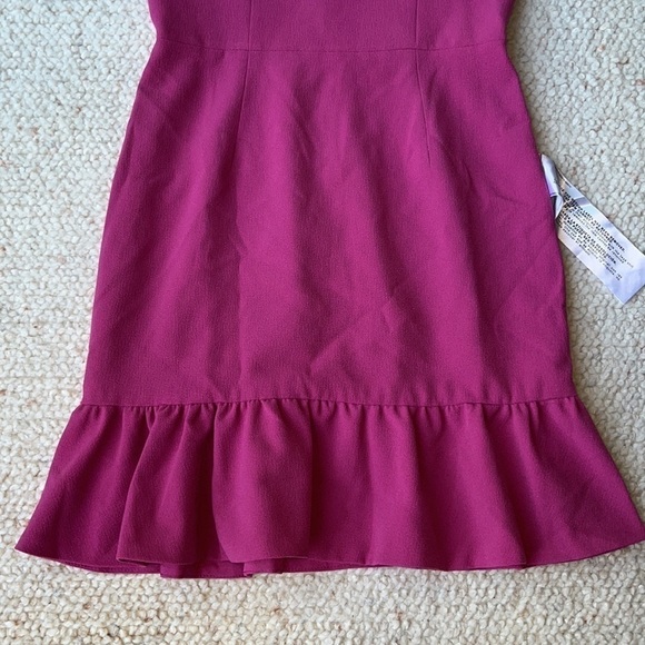 Dress the Population Mira Ruffle Hem Hibiscus Pink Dress Medium - Picture 7 of 13